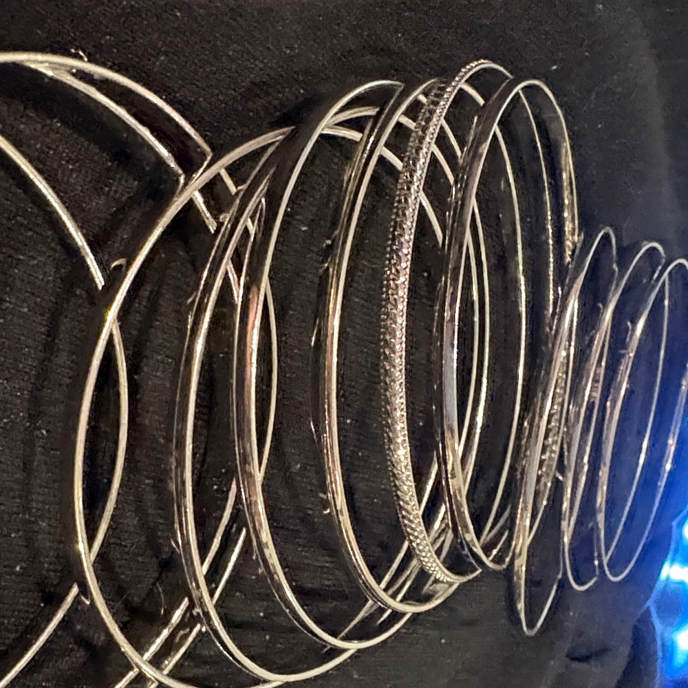 Chic Silver Bangle Bracelet Set - image 4